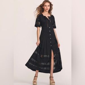 LoveShackFancy Edie Dress in Black